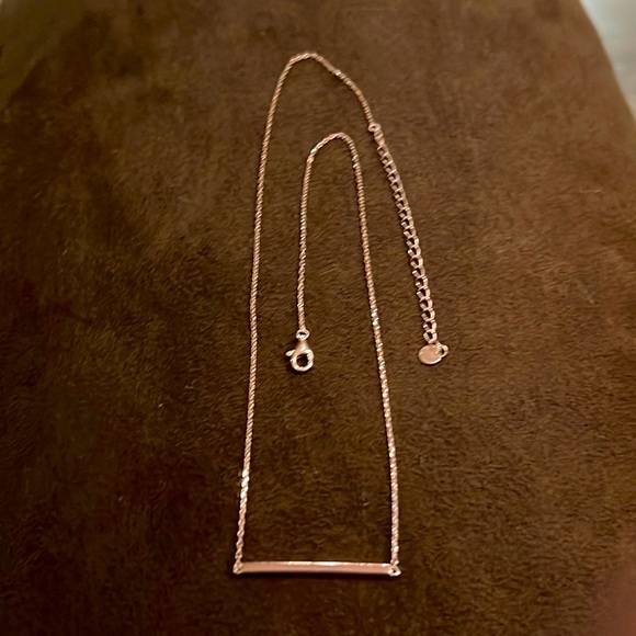 Jewelry - Rose Gold Bar (925) Sterling Silver Necklace